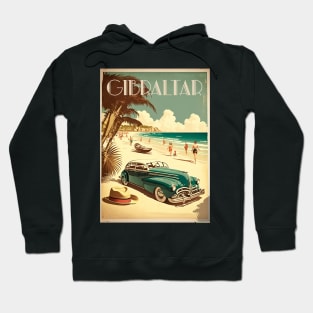 Gibraltar Beach Vintage Travel Art Poster Hoodie